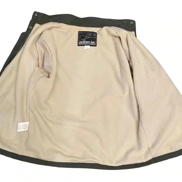 Vintage Northern Sun Canada Olive Green Lined Jacket Coat Size L Fall Winter - Picture 12 of 15